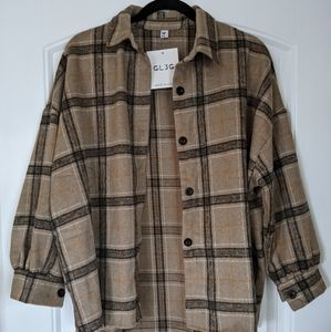 XL Plaid Flannel Cropped